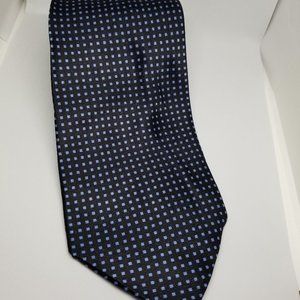 Mens Kenneth Cole 100% Silk Black/Blue Tie